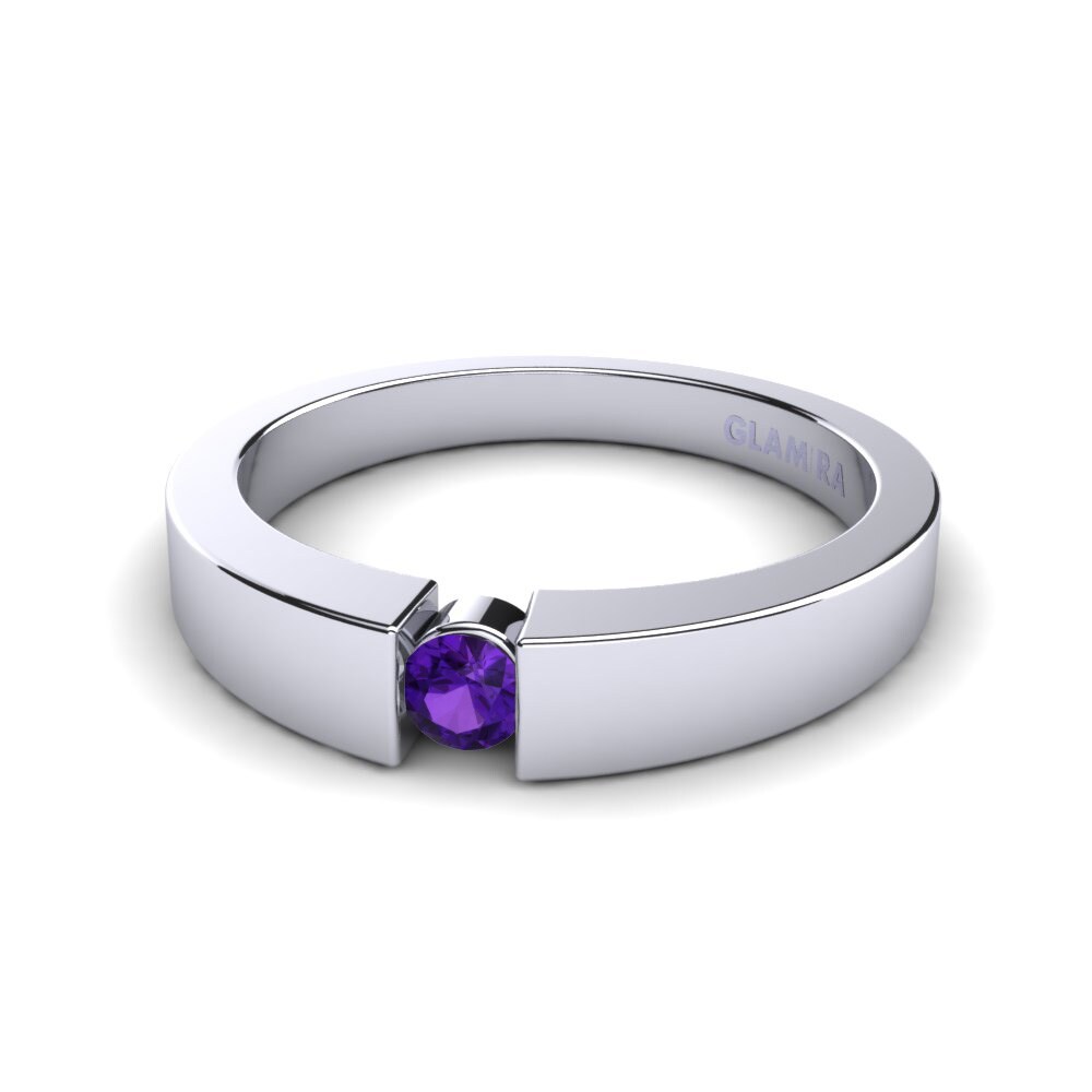 Améthyste Bague de fiançailles Nature 0.1 crt