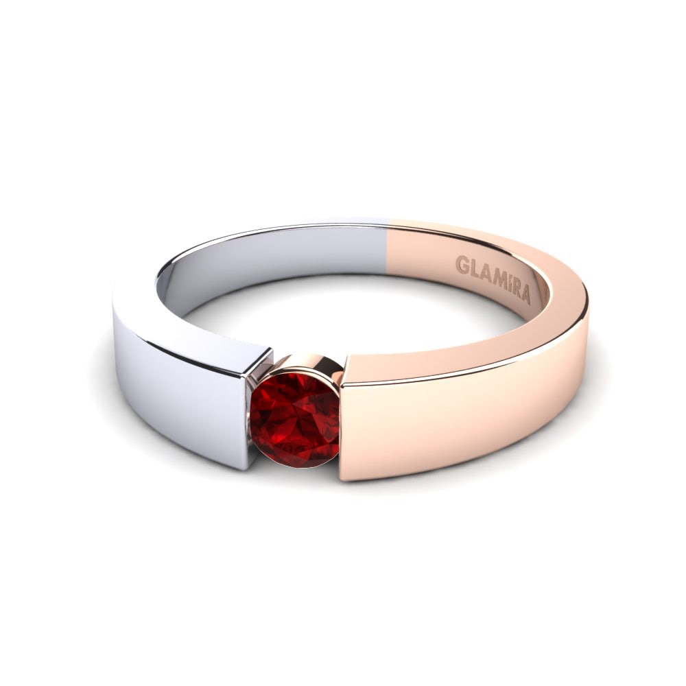 Tension Red Zirconia Engagement Rings