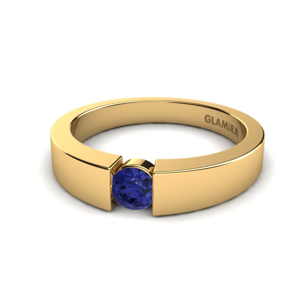 Bagues Or Jaune 18k Tanzanite Tension