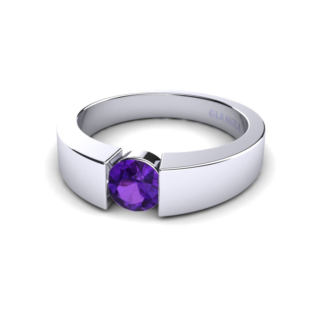 Améthyste Bague de fiançailles Nature 0.5 crt