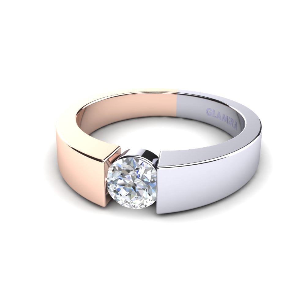 18k White & Rose Gold Engagement Ring Nature 0.5 crt