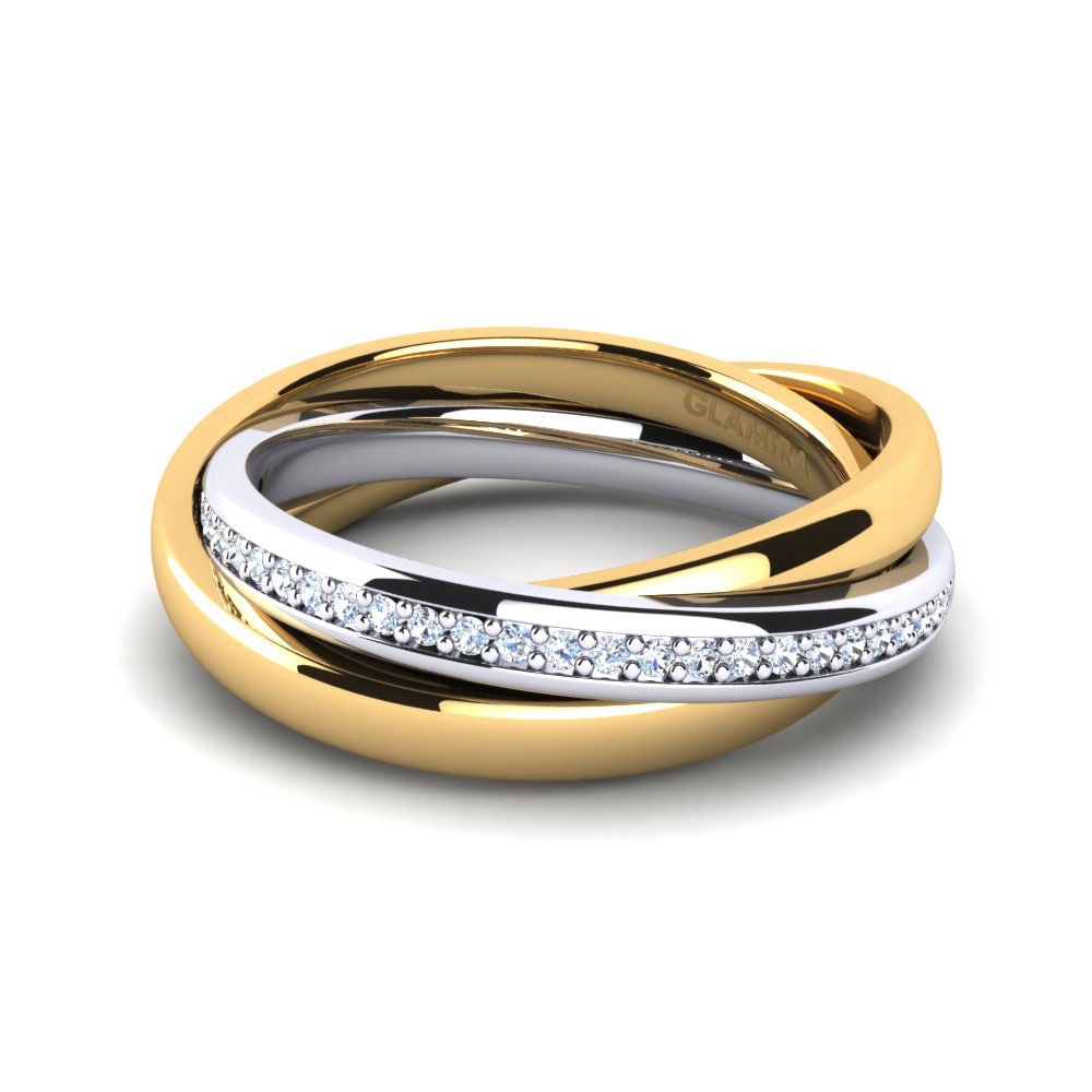 Swing 9k Yellow & White Gold Engagement Rings