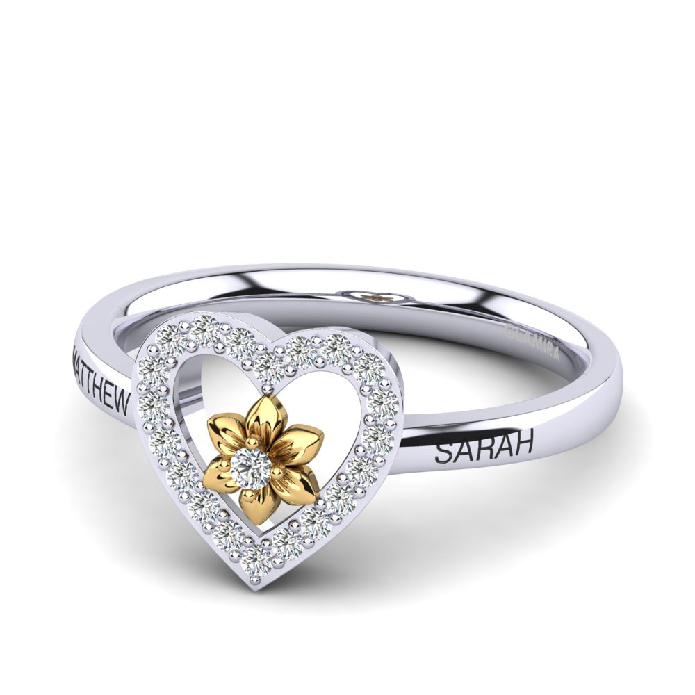 14ct White & Yellow Gold White sapphire Ring Cheslie