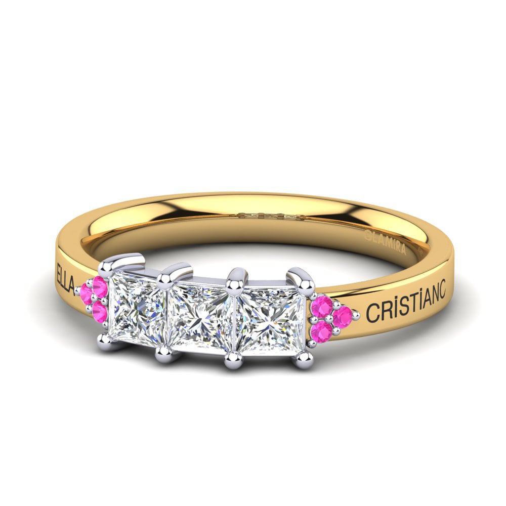 14ct Yellow & White Gold Pink Tourmaline Ring Cienian