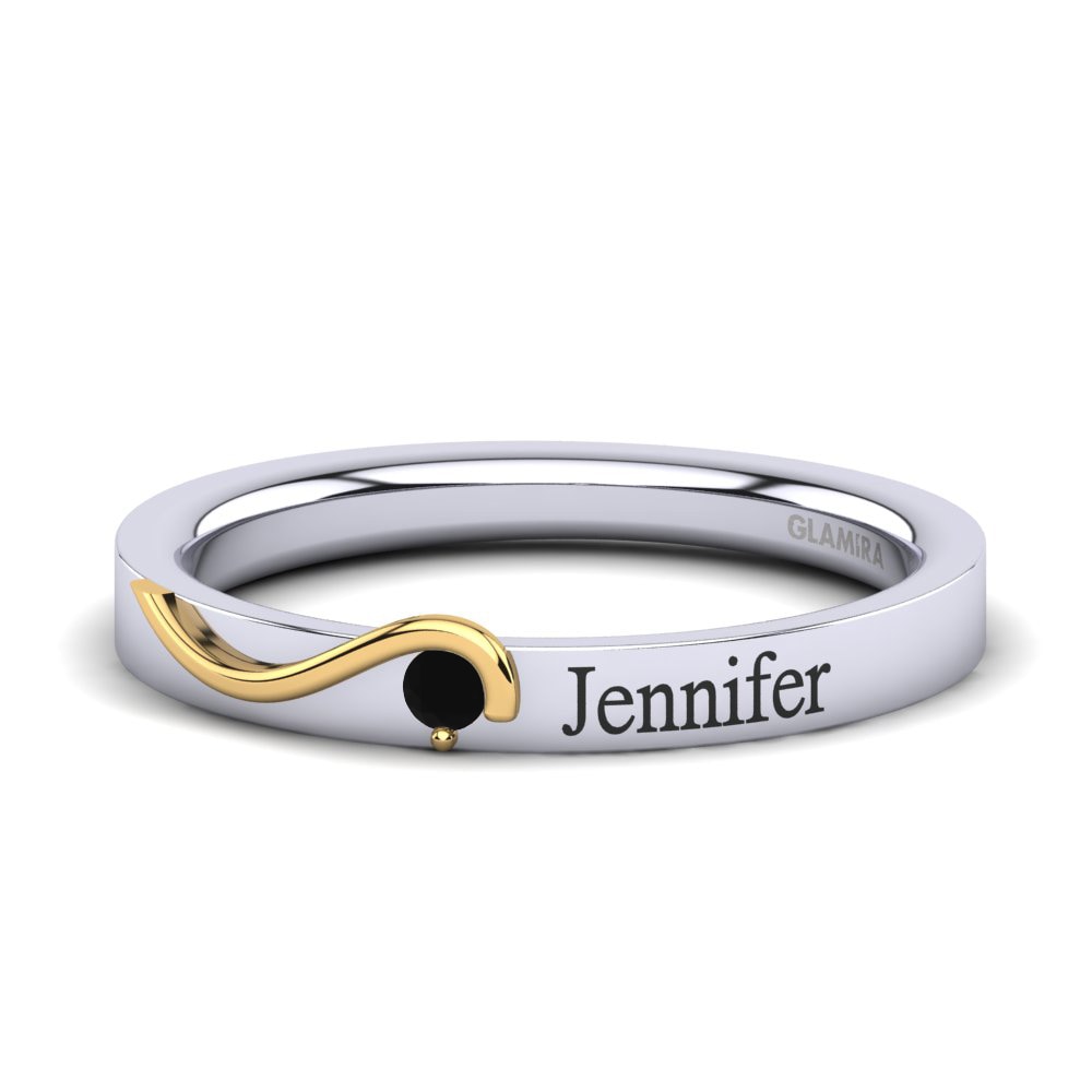 9ct White & Yellow Gold Black Onyx Ring Dietmar