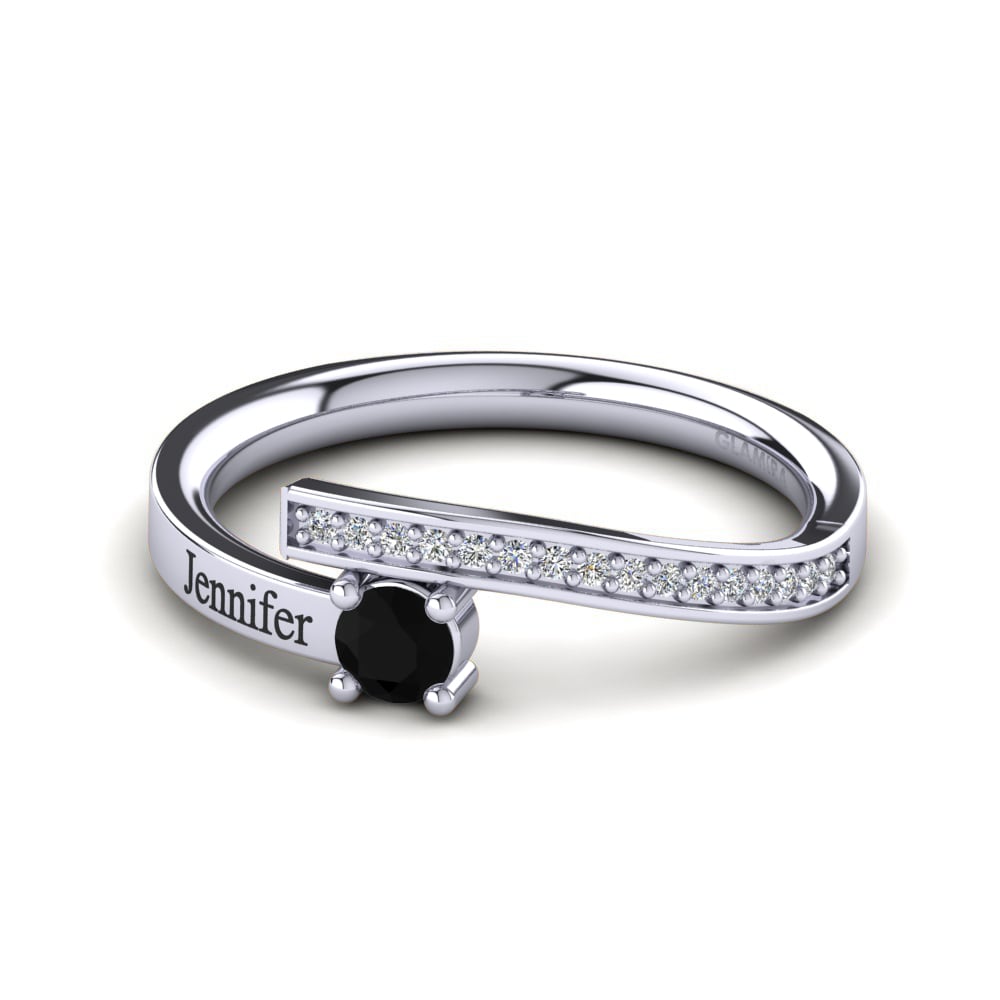Palladium 950 Schwarzer Diamant Ringe Fridolin