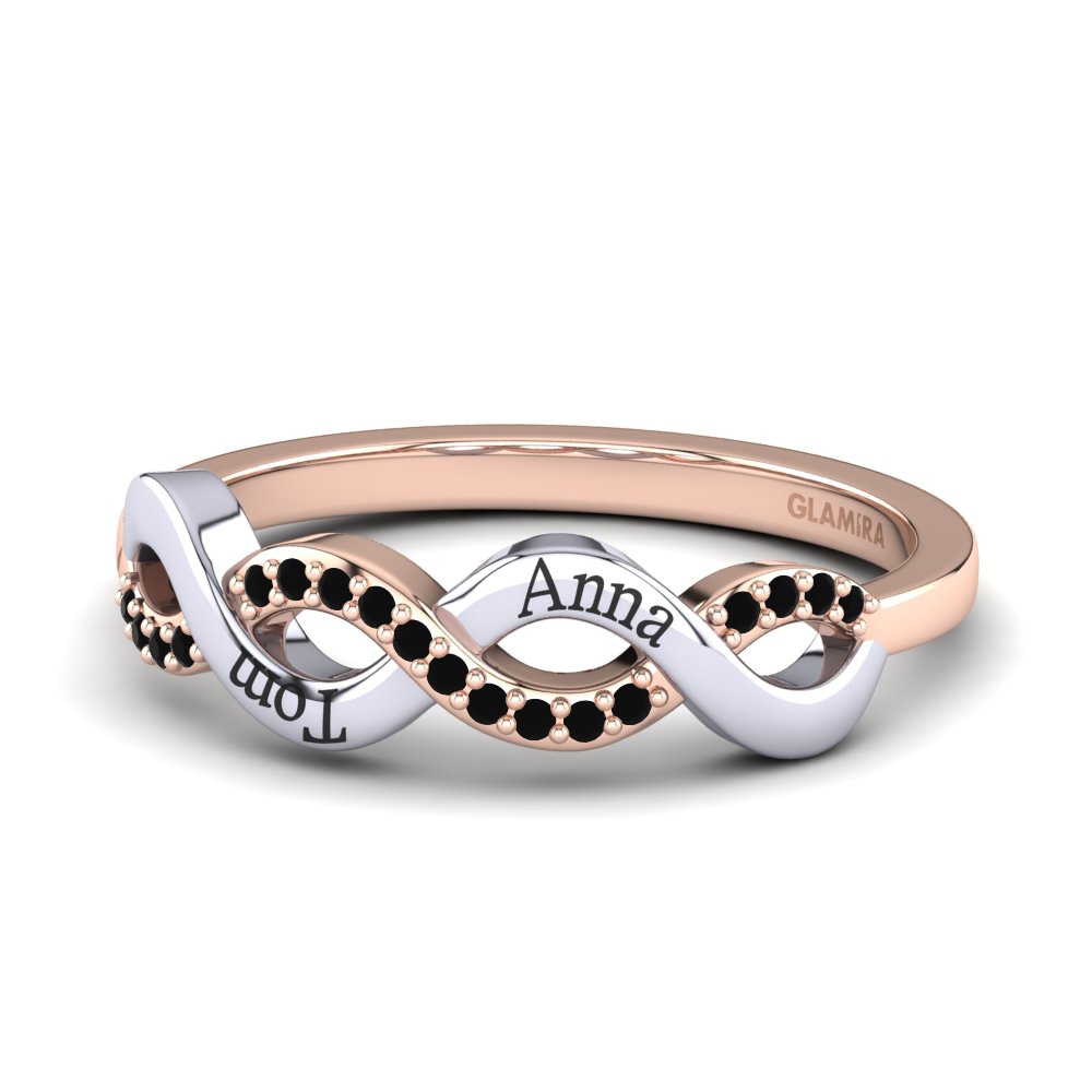 585 Rot & Weissgold Schwarzer Diamant Ringe Gerwin