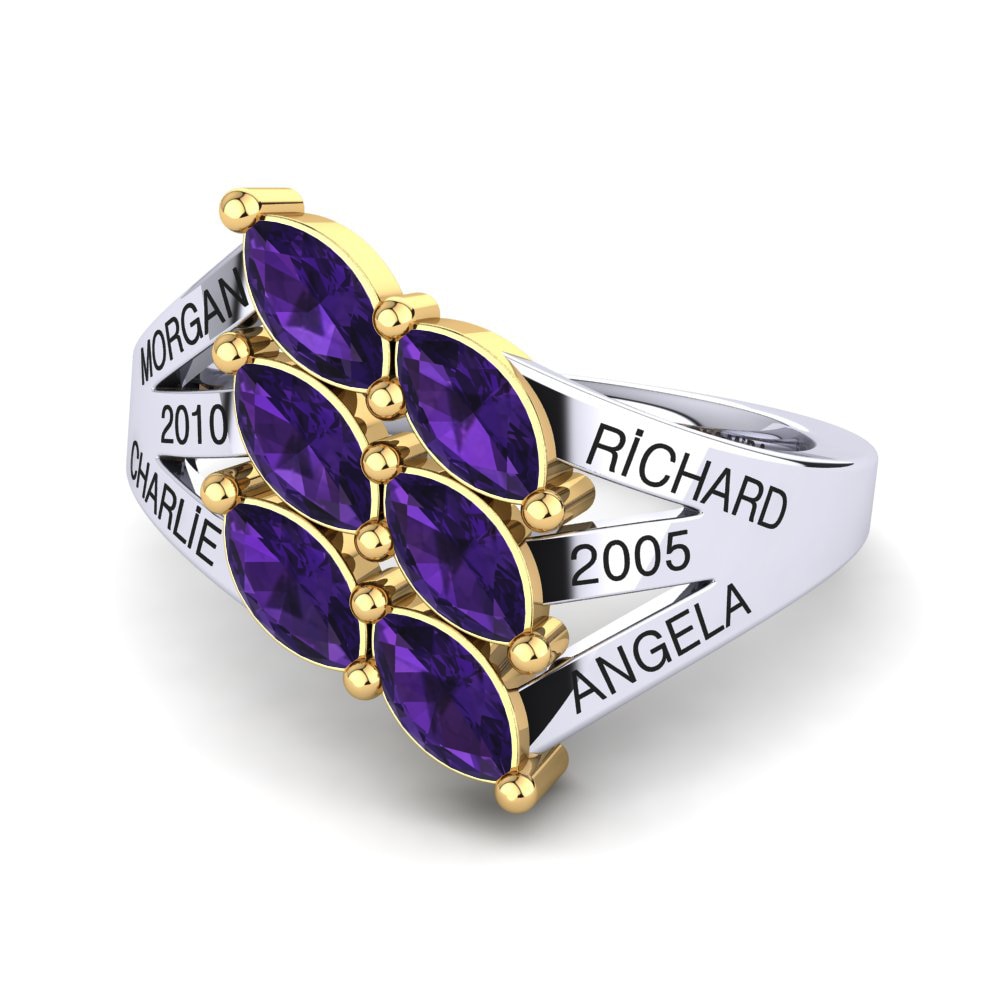 Weiss & Gelbgold 585 Amethyst Ringe Giachetta
