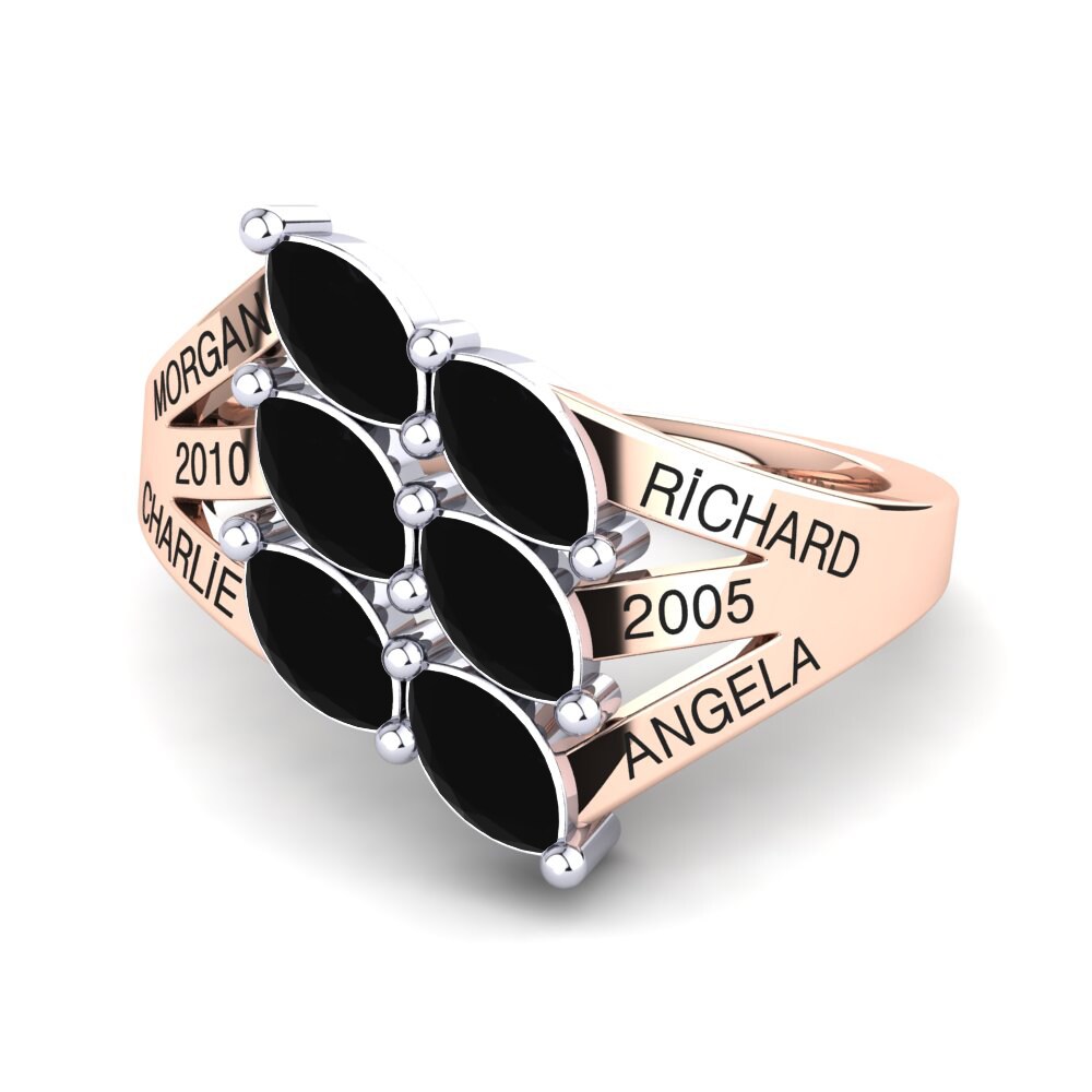 585 Rot & Weissgold Schwarzer Onyx Ringe Giachetta
