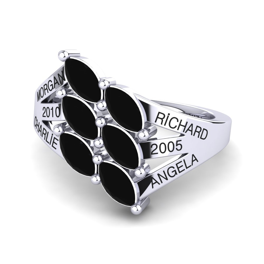 Palladium 950 Schwarzer Diamant Ringe Giachetta