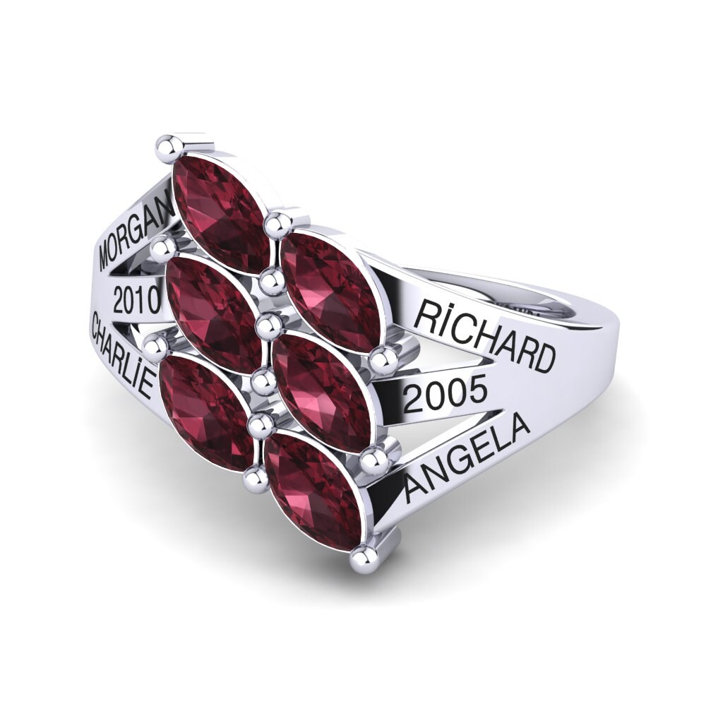 Palladium 950 Granat Ringe Giachetta