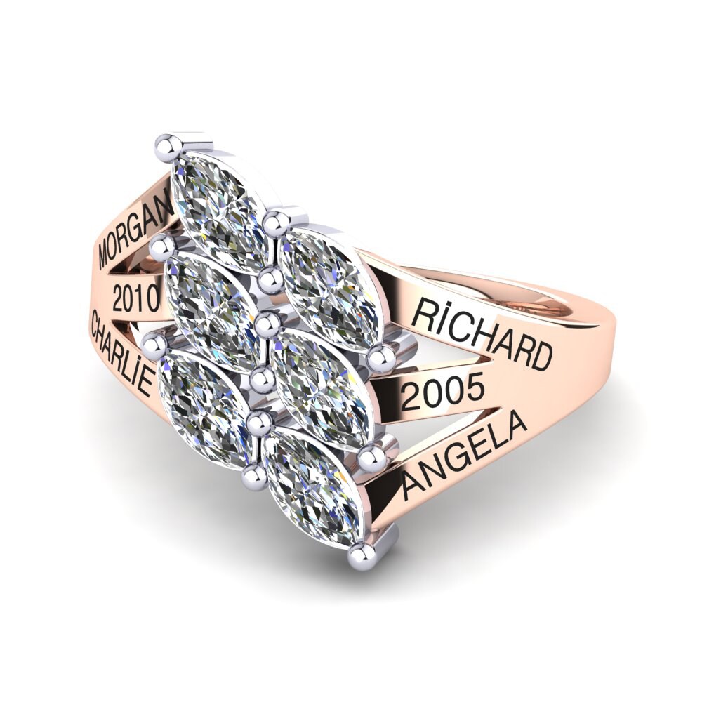585 Rot & Weissgold Labor-gezüchteter Diamant Ringe Giachetta