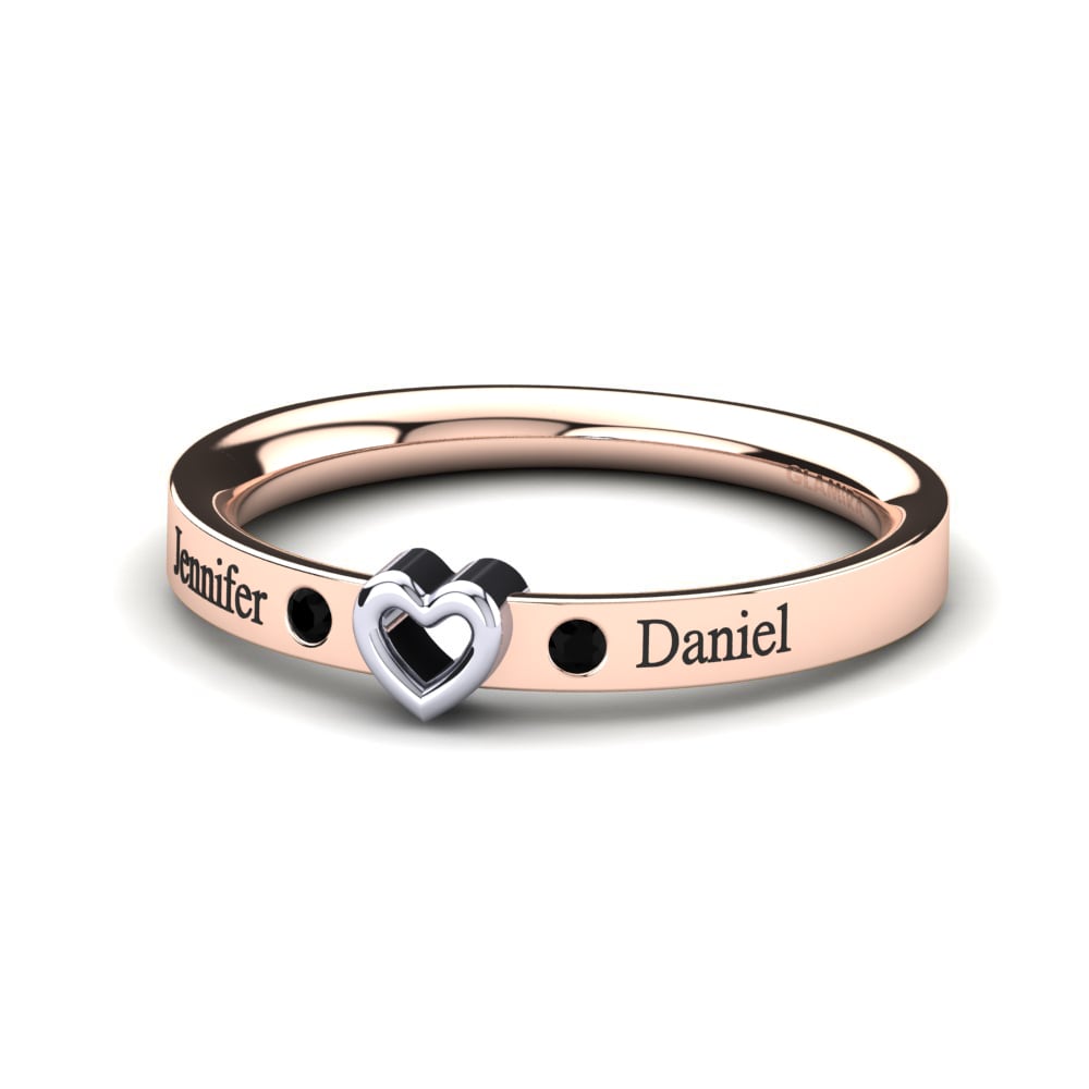 585 Rot & Weissgold Schwarzer Diamant Ringe Hansika