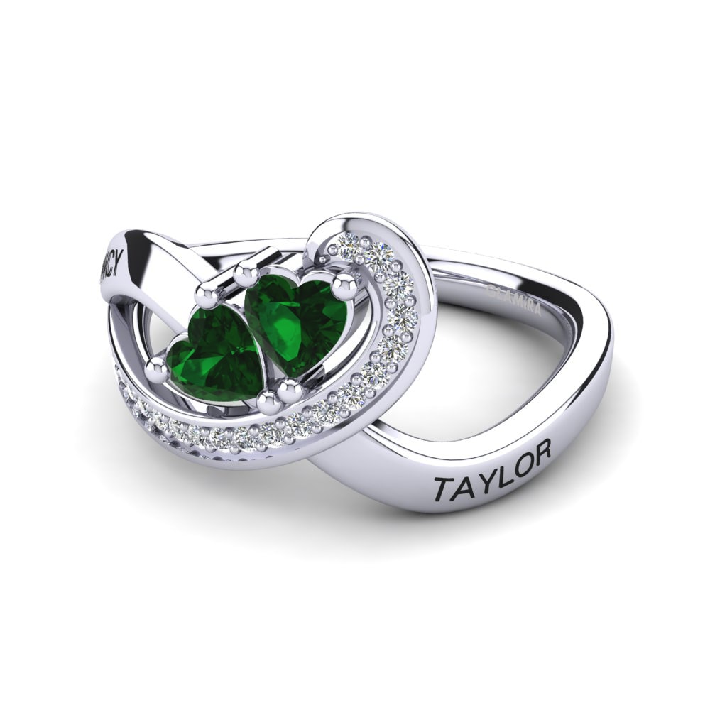 Heart Green Zirconia Ring Isedoria
