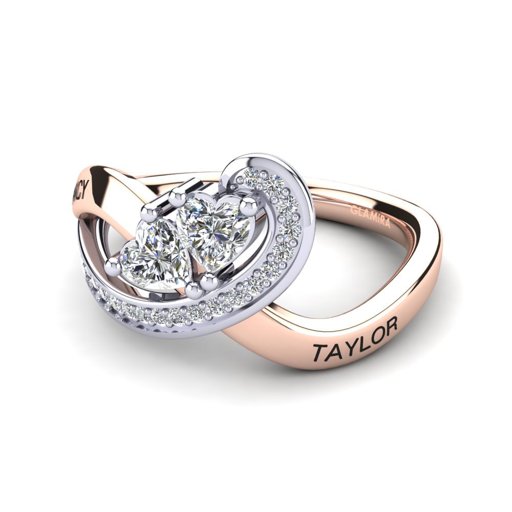 585 Rot & Weissgold Labor-gezüchteter Diamant Ringe Isedoria