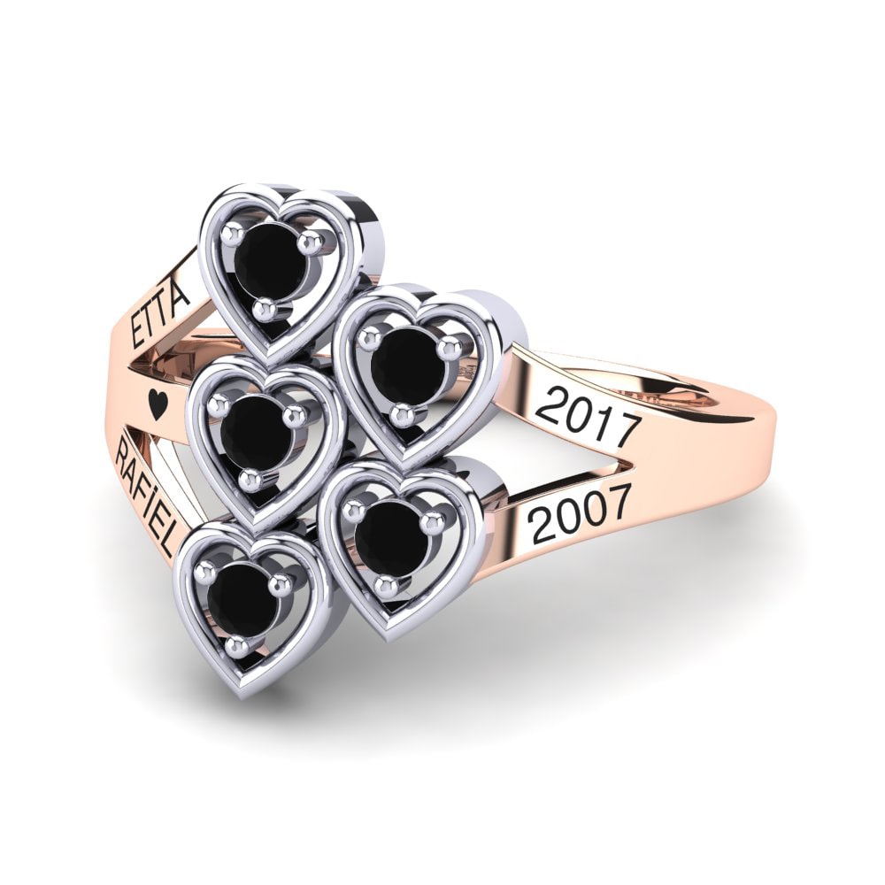 585 Rot & Weissgold Schwarzer Onyx Ringe Jabilio