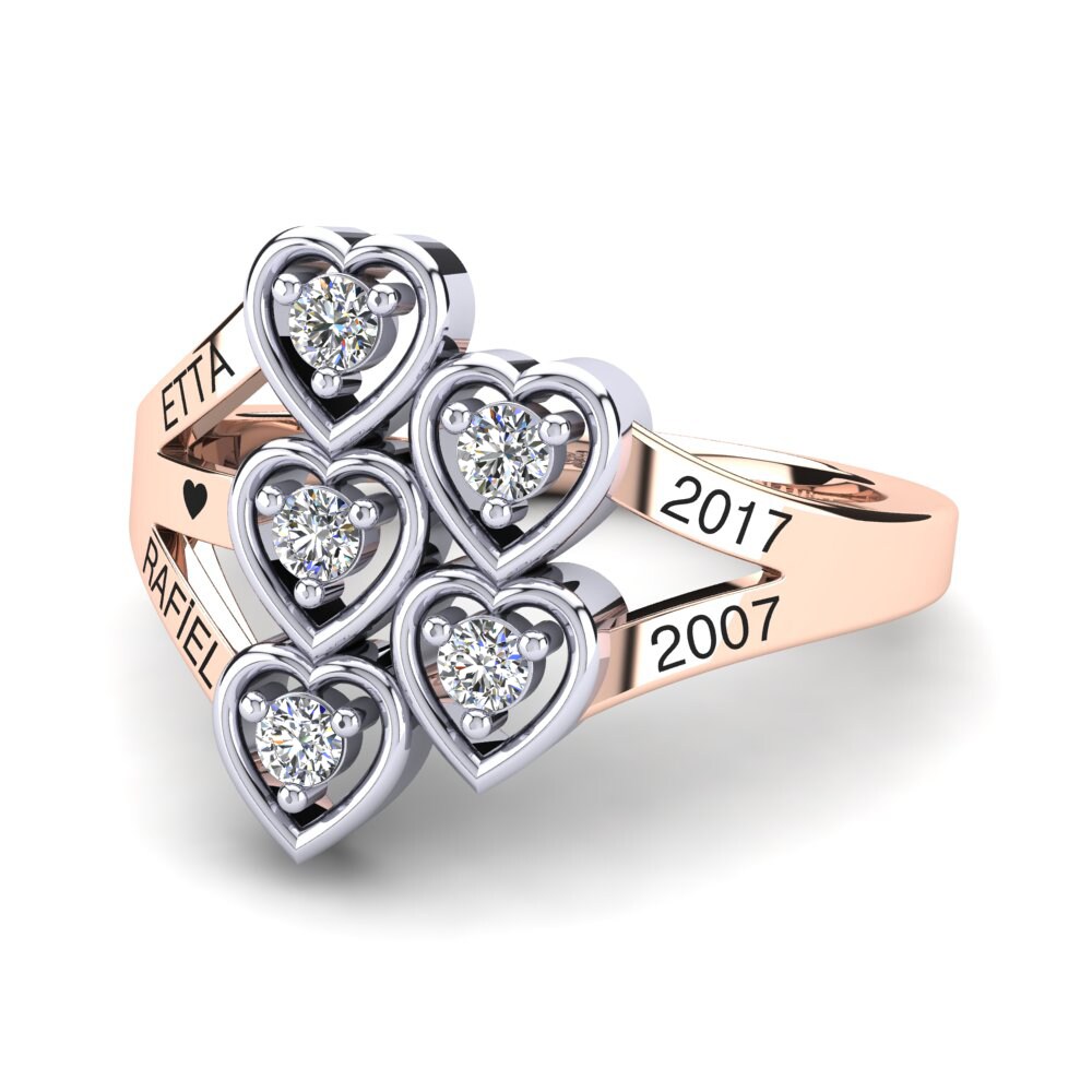 585 Rot & Weissgold Labor-gezüchteter Diamant Ringe Jabilio