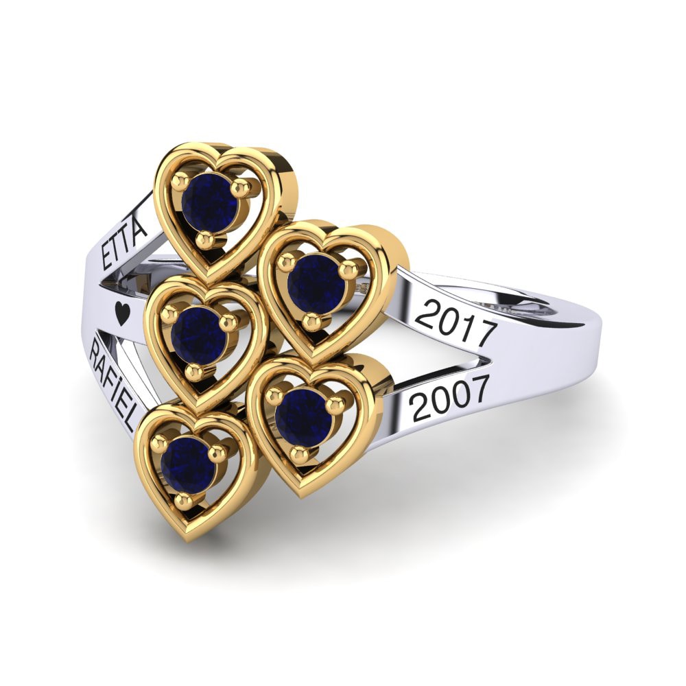 Weiss & Gelbgold 750 Saphir Ringe Jabilio