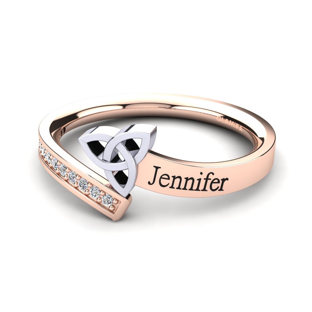 585 Rot & Weissgold Labor-gezüchteter Diamant Ringe Janthina
