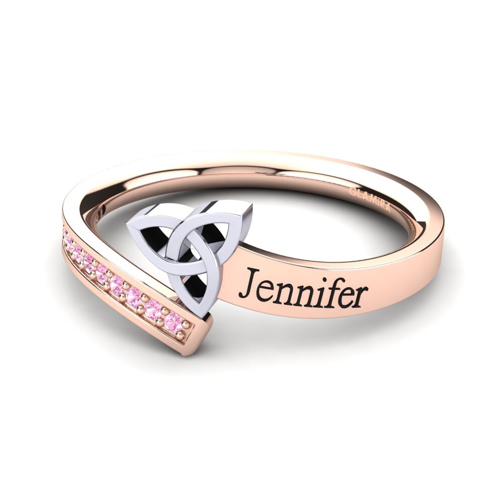 585 Rot & Weissgold Rosa Saphir Ringe Janthina