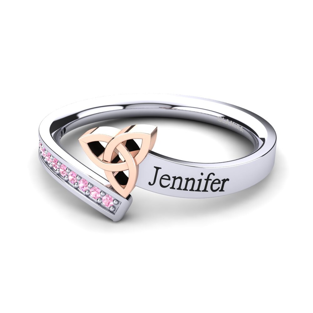 Weiss & Rotgold 585 Rosa Saphir Ringe Janthina