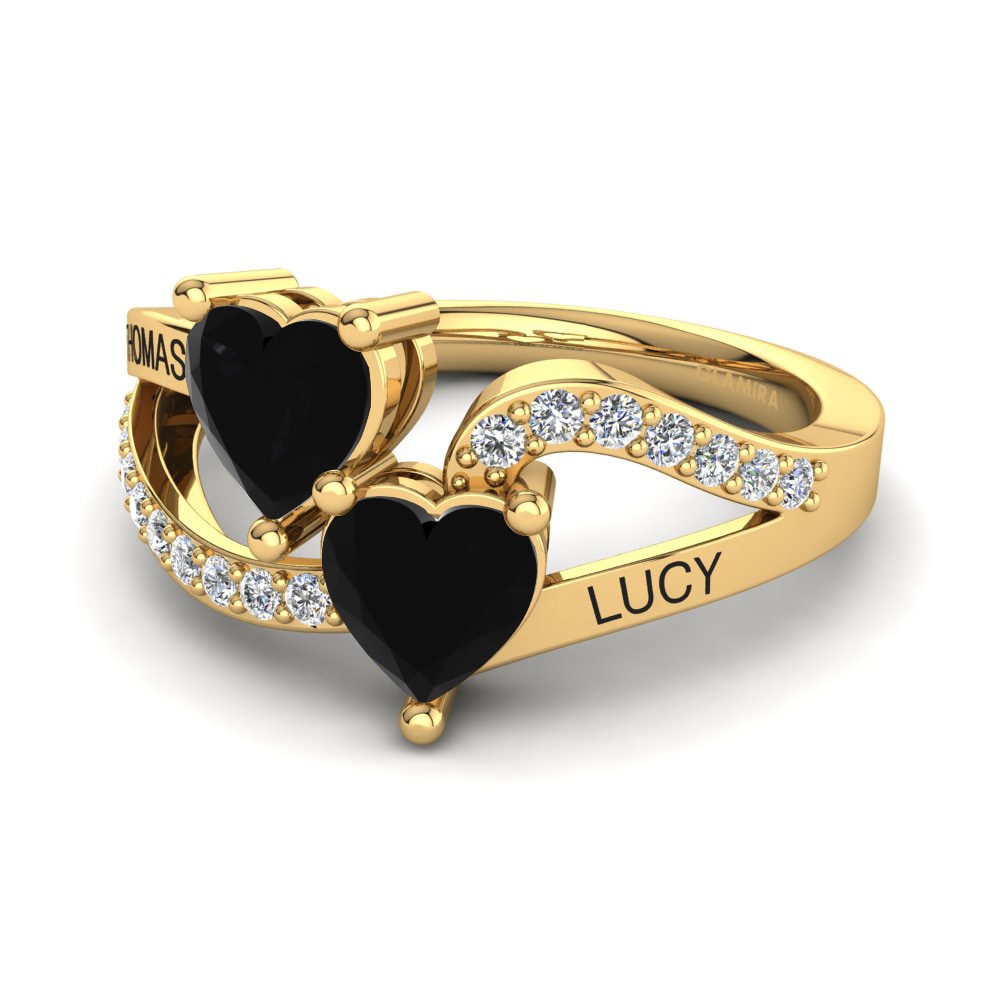 14ct Yellow Gold Black Onyx Ring Jaume