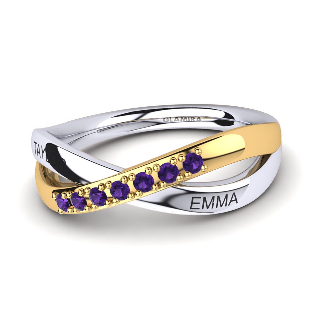 Weiss & Gelbgold 585 Amethyst Ringe Jesasia