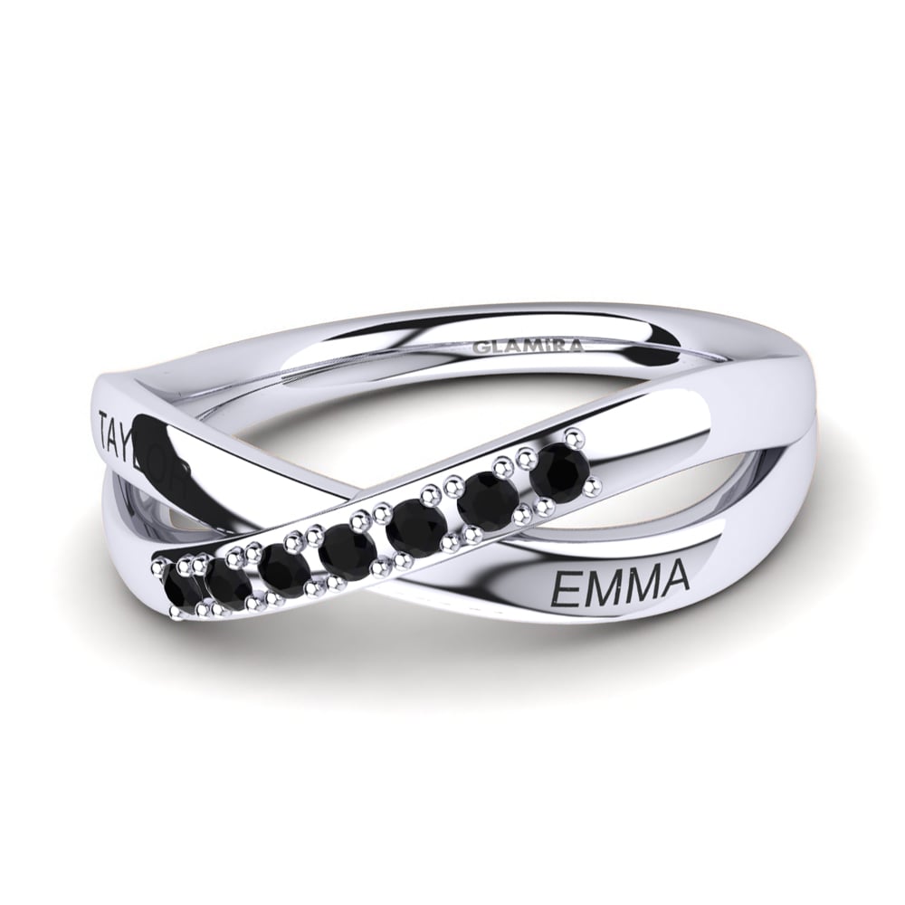 Palladium 950 Schwarzer Diamant Ringe Jesasia