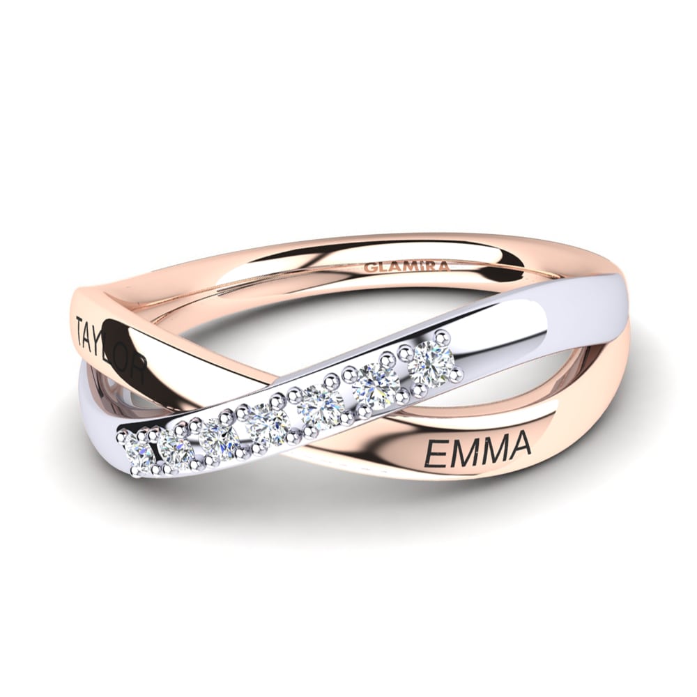 585 Rot & Weissgold Labor-gezüchteter Diamant Ringe Jesasia