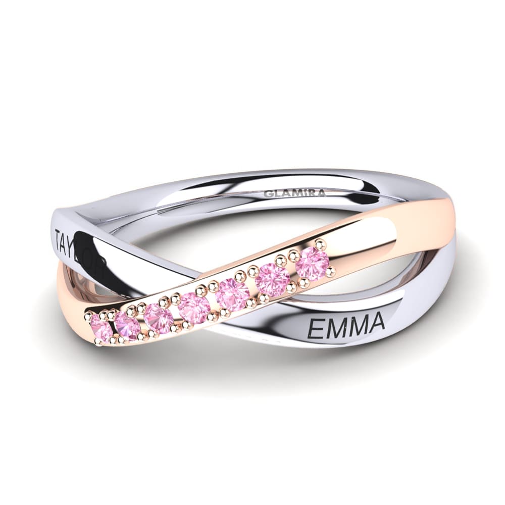 Weiss & Rotgold 585 Rosa Saphir Ringe Jesasia