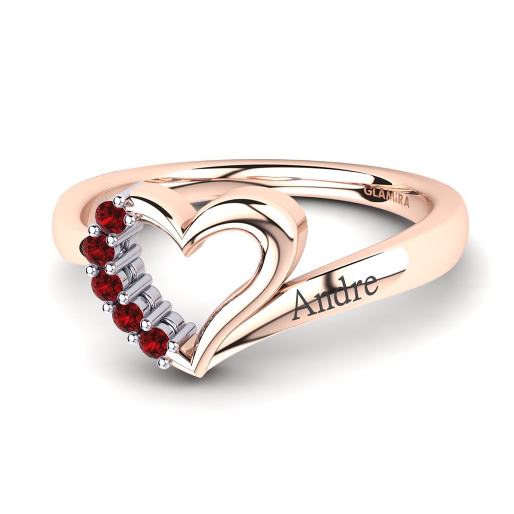 14K Rose & White Gold Red Zirconia Ring Jobina
