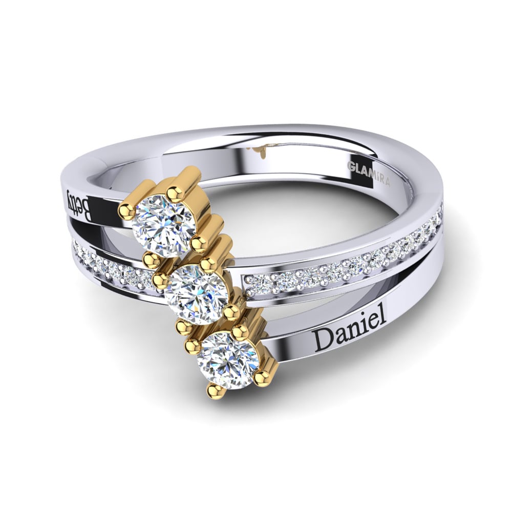 14ct White & Yellow Gold White sapphire Ring Josanne
