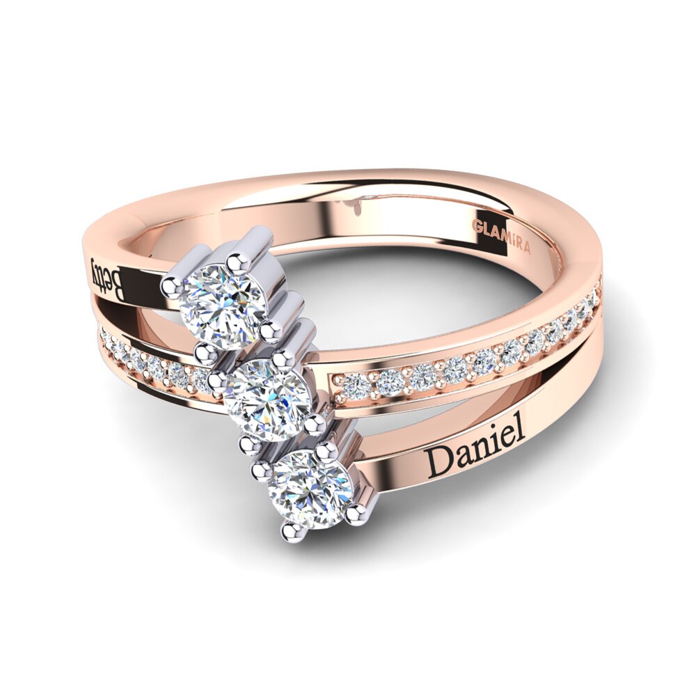 585 Rot & Weissgold Labor-gezüchteter Diamant Ringe Josanne