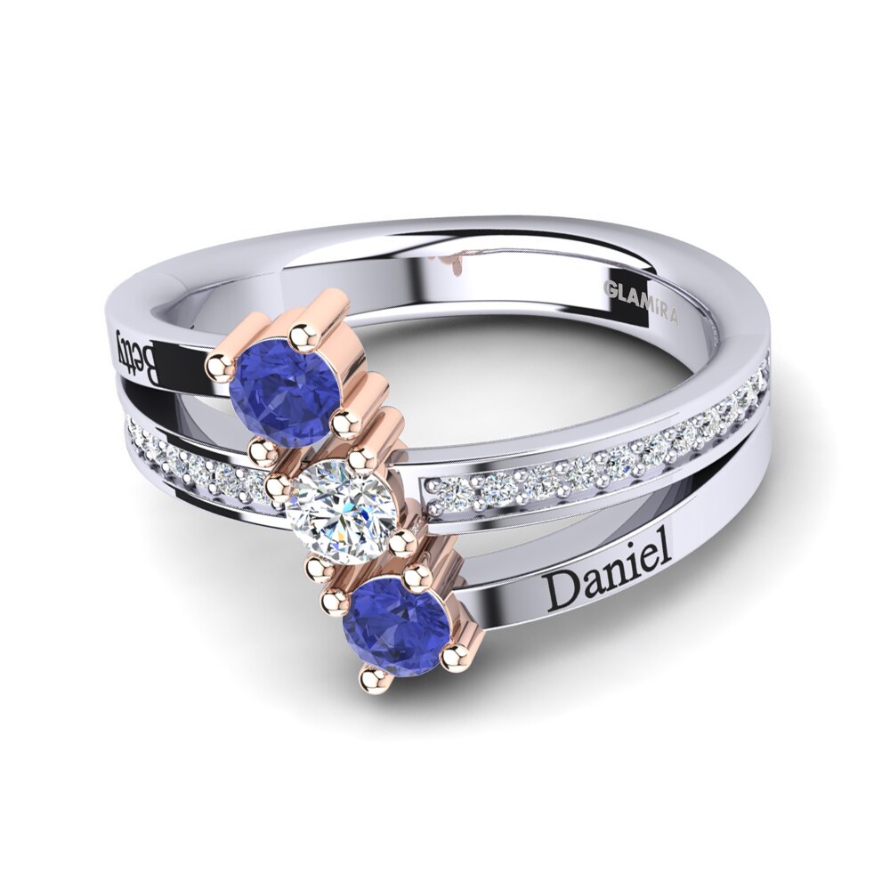 14ct White & Rose Gold Tanzanite Ring Josanne