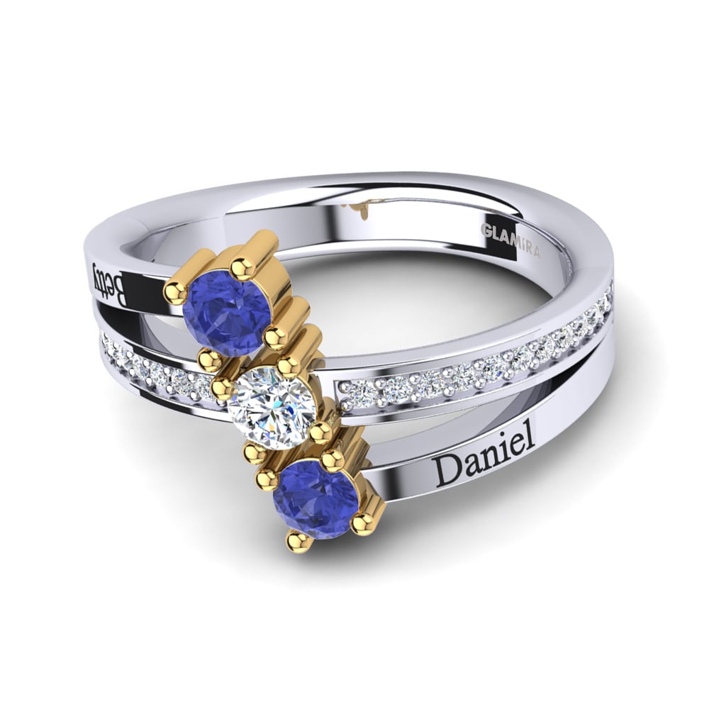 9ct White & Yellow Gold Tanzanite Ring Josanne