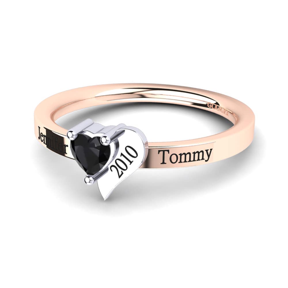 585 Rot & Weissgold Schwarzer Diamant Ringe Manjari