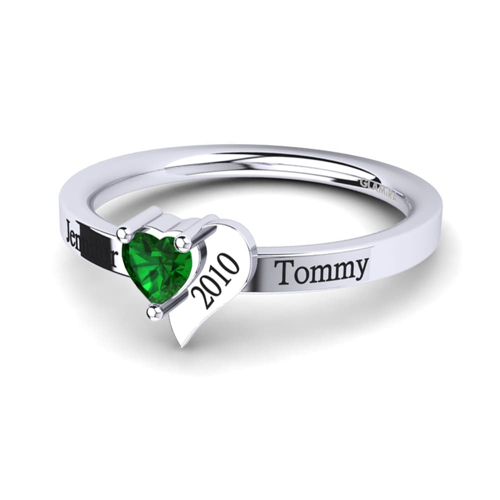 Heart Green Zirconia Ring Manjari