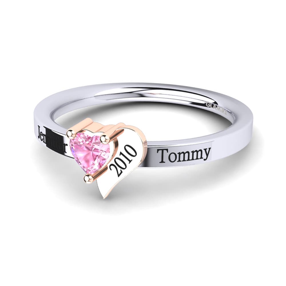Weiss & Rotgold 585 Rosa Saphir Ringe Manjari