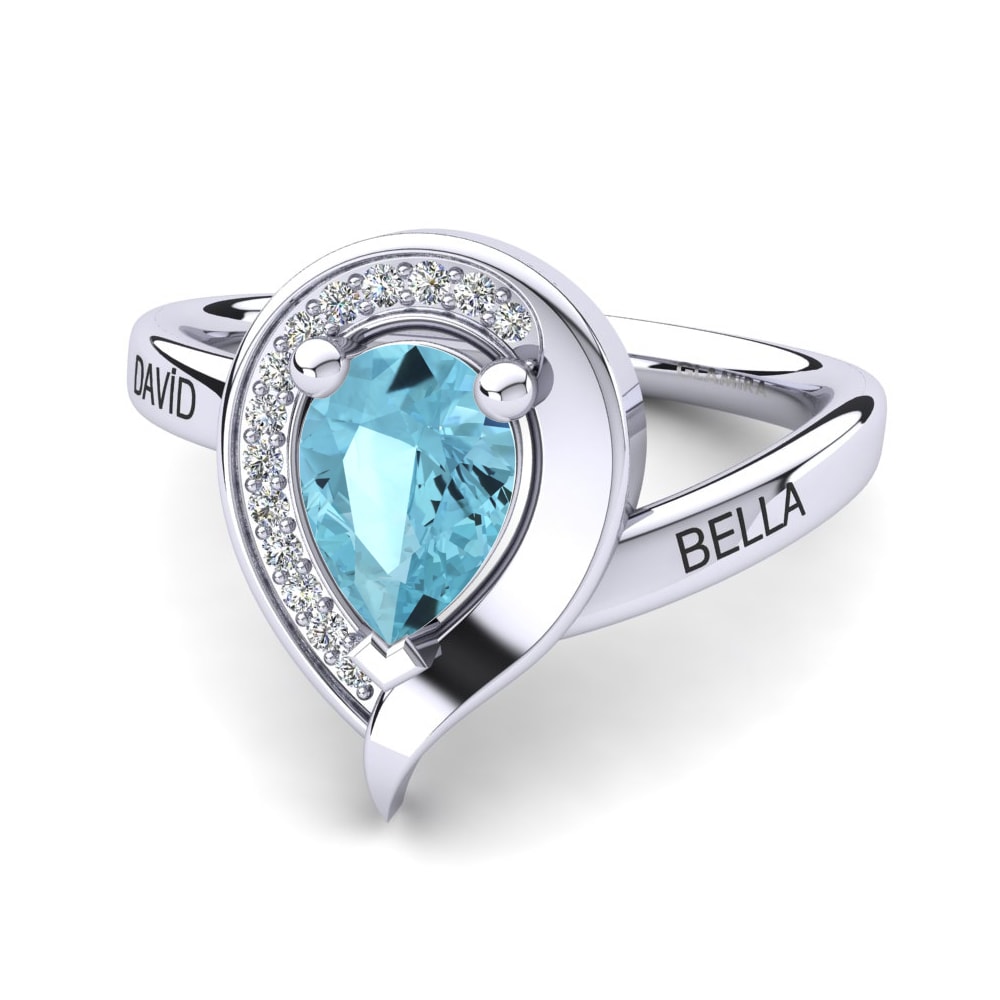 Palladium 950 Aquamarin Ringe Nelsania