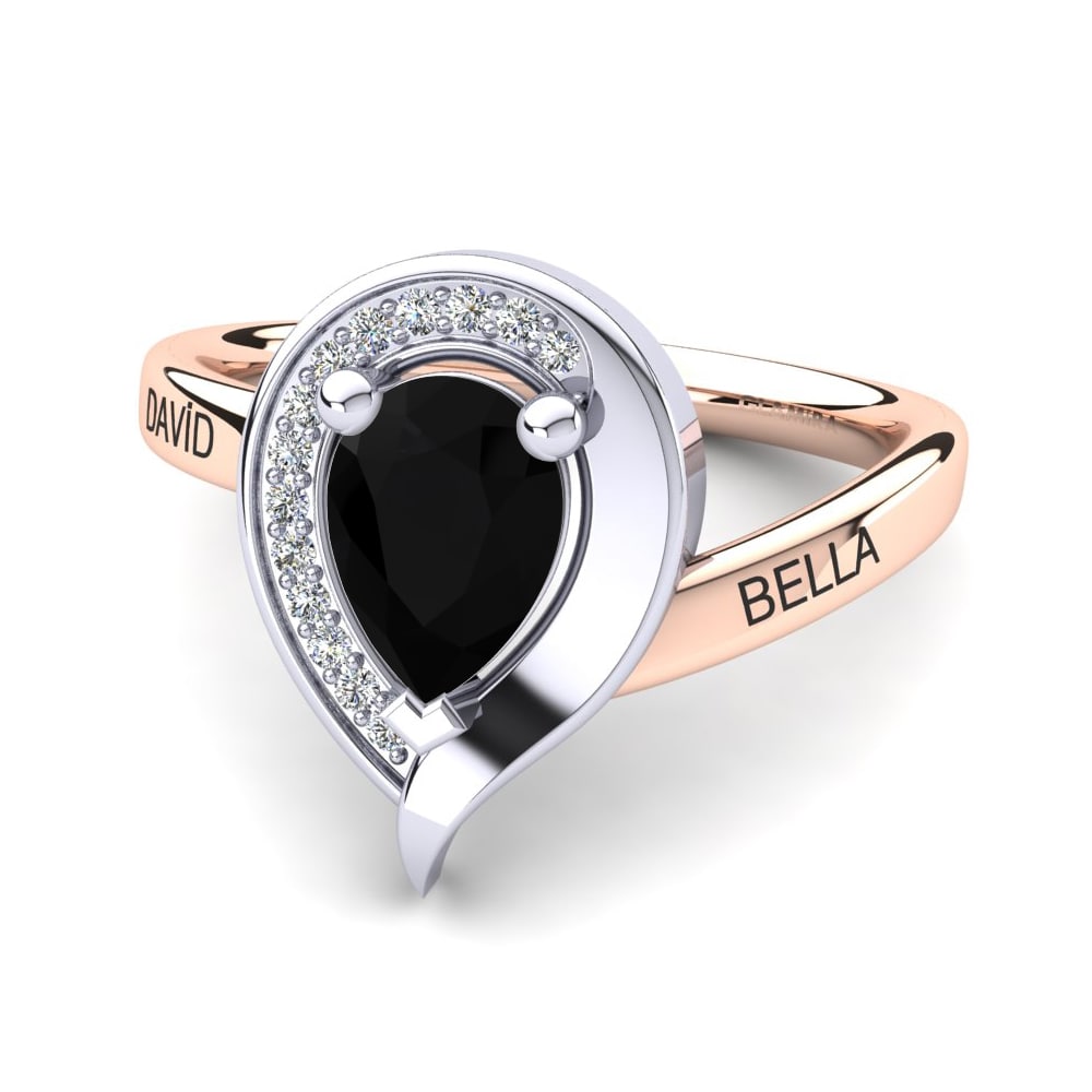 585 Rot & Weissgold Schwarzer Onyx Ringe Nelsania