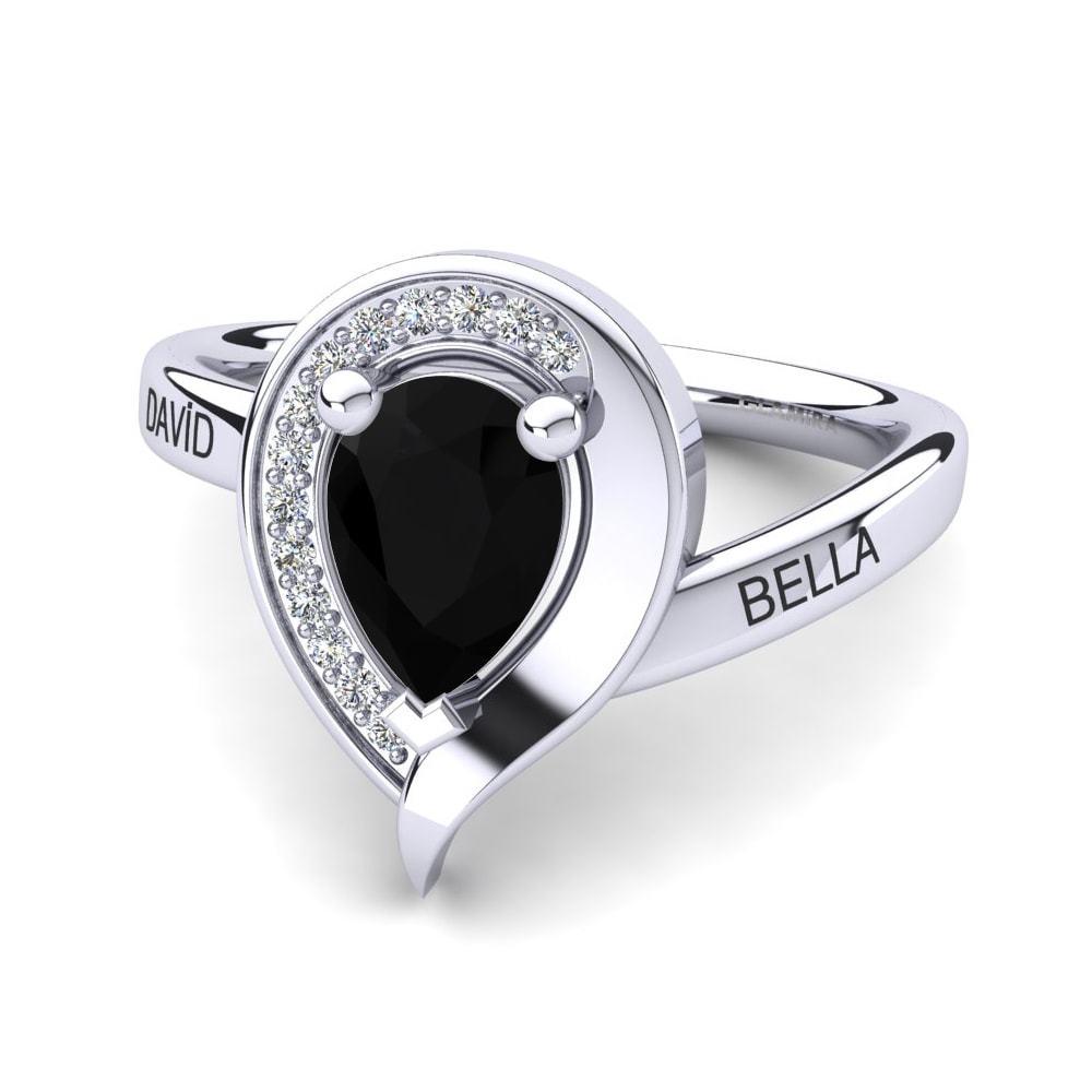 Palladium 950 Schwarzer Diamant Ringe Nelsania