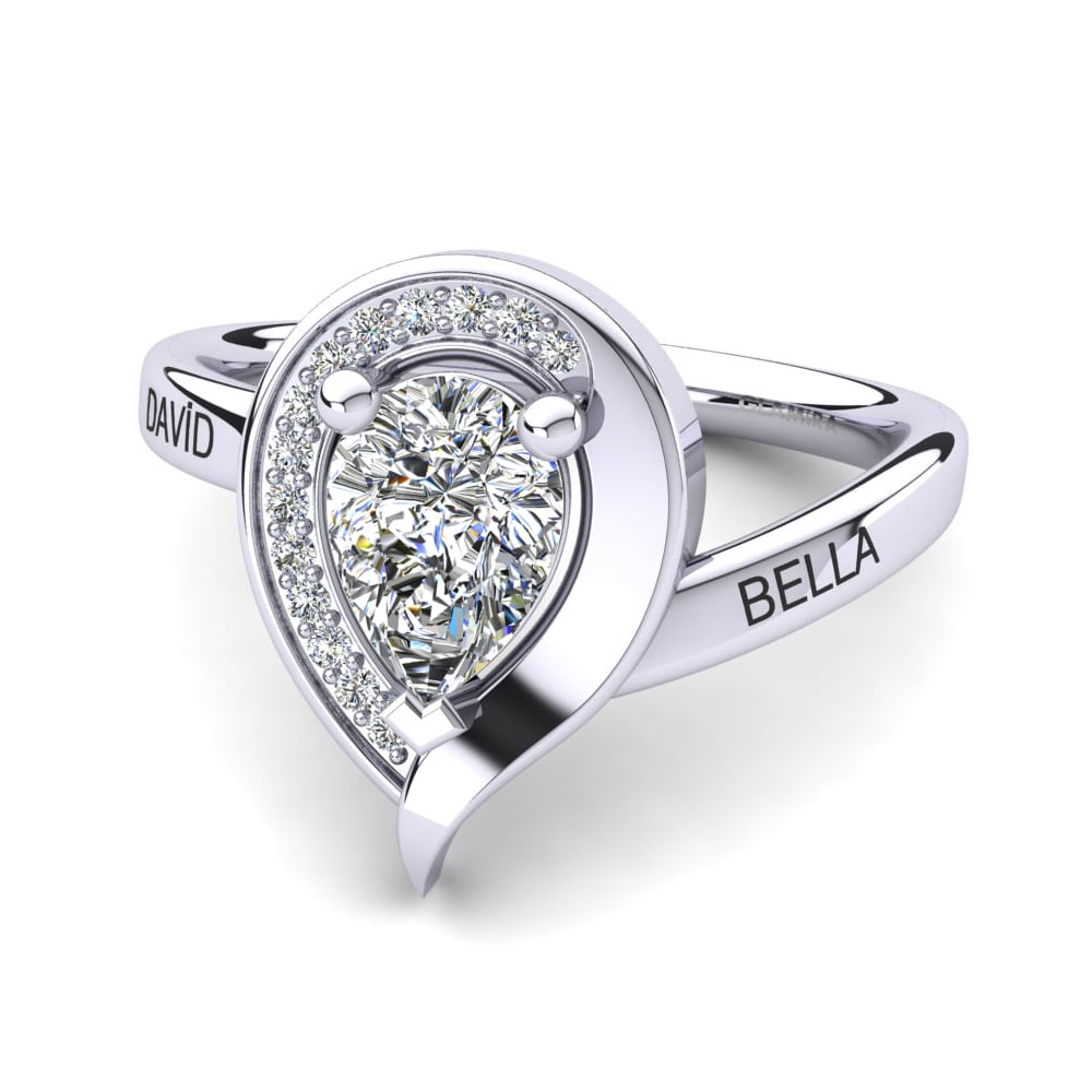 Palladium 950 Weisser Saphir Ringe Nelsania