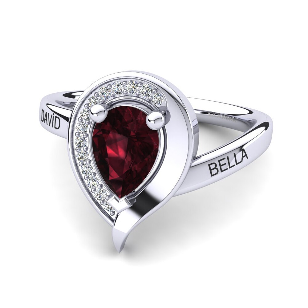 Palladium 950 Granat Ringe Nelsania