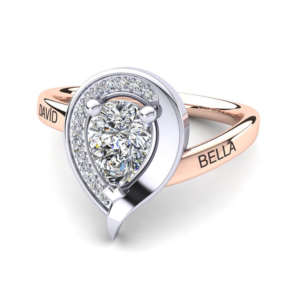 585 Rot & Weissgold Labor-gezüchteter Diamant Ringe Nelsania