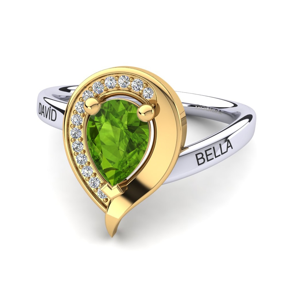 Weiss & Gelbgold 585 Peridot Ringe Nelsania