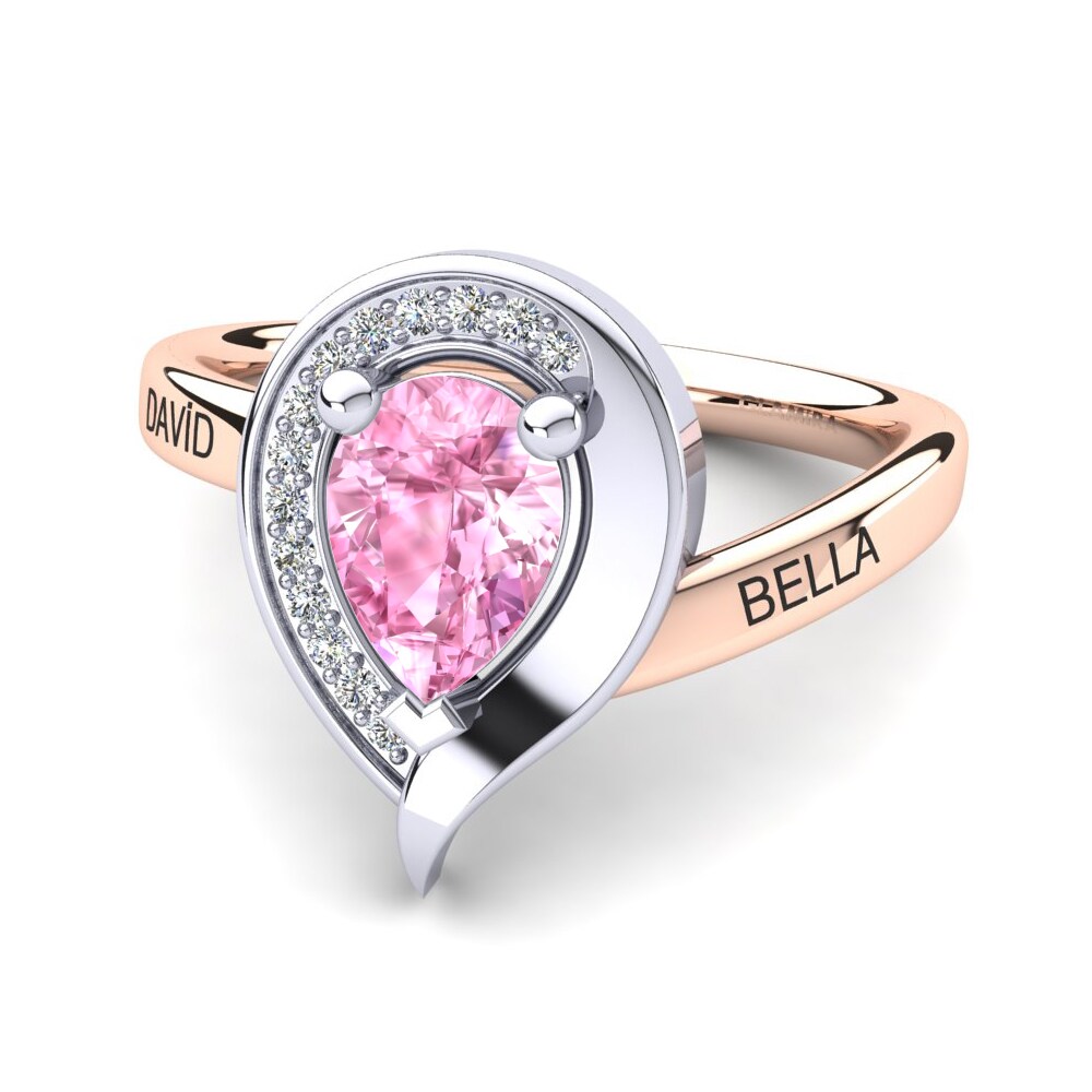 585 Rot & Weissgold Rosa Saphir Ringe Nelsania