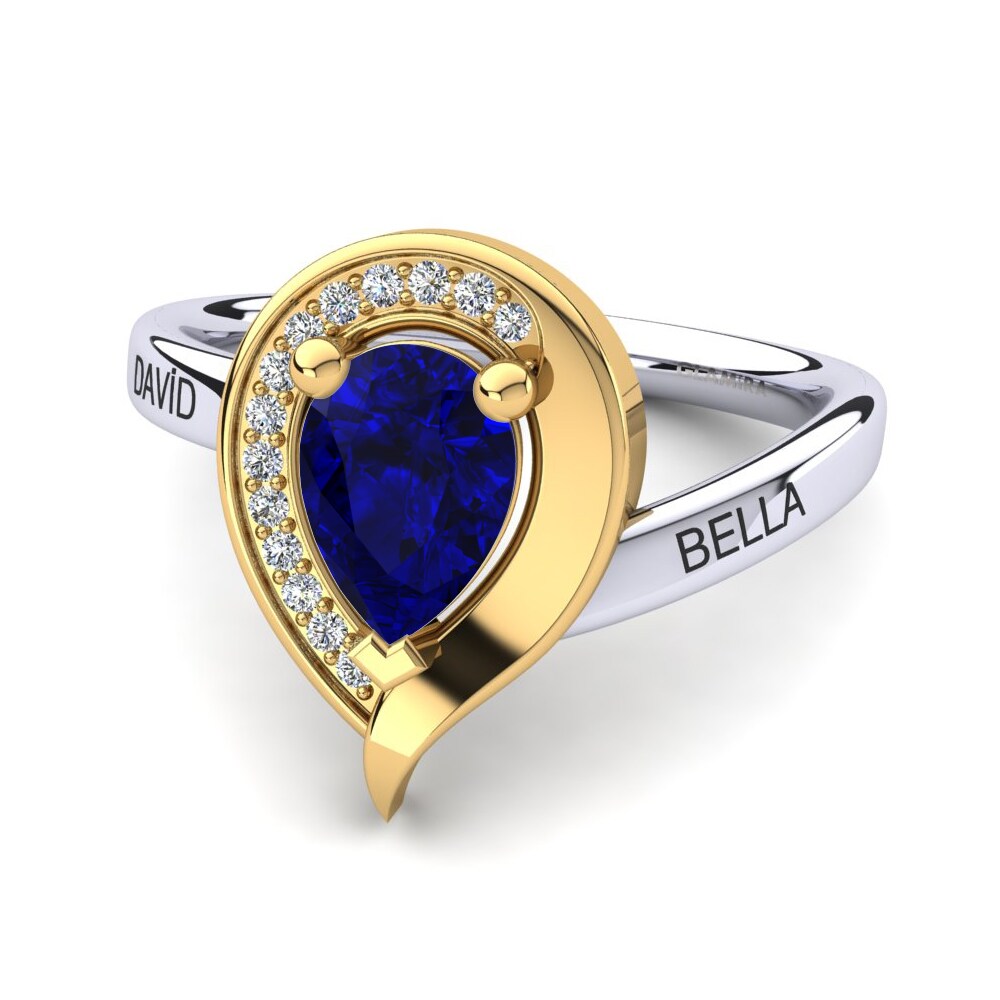 Weiss & Gelbgold 750 Saphir Ringe Nelsania