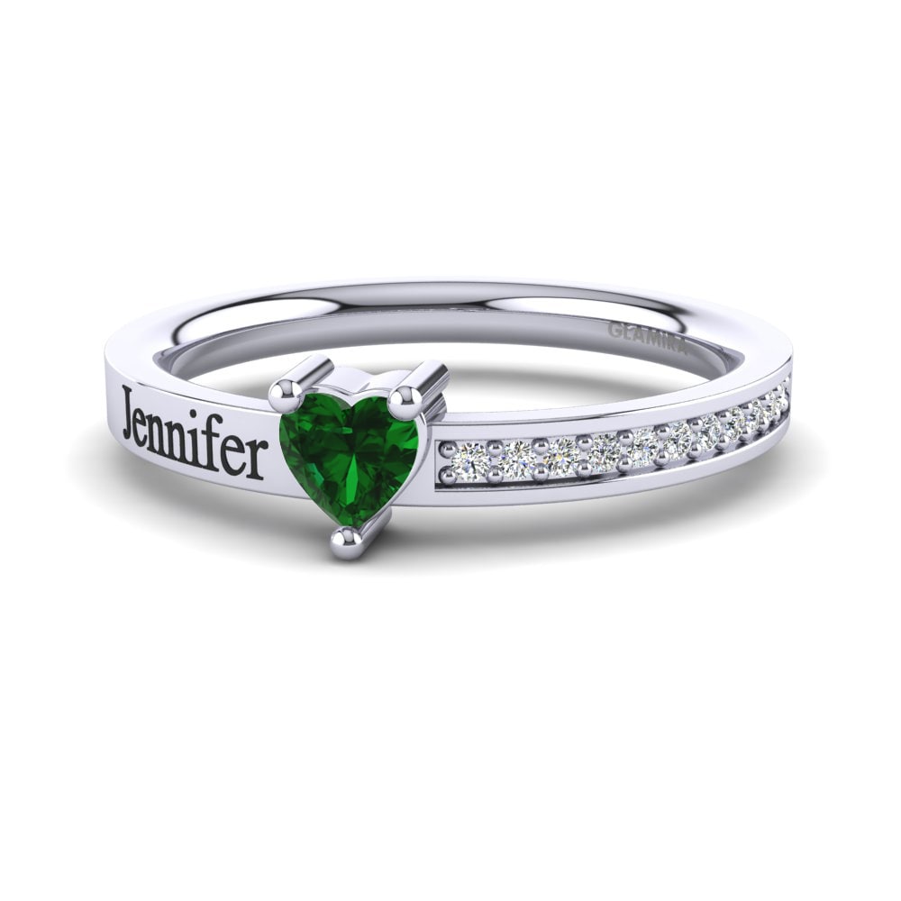 Heart Green Zirconia Ring Quanika