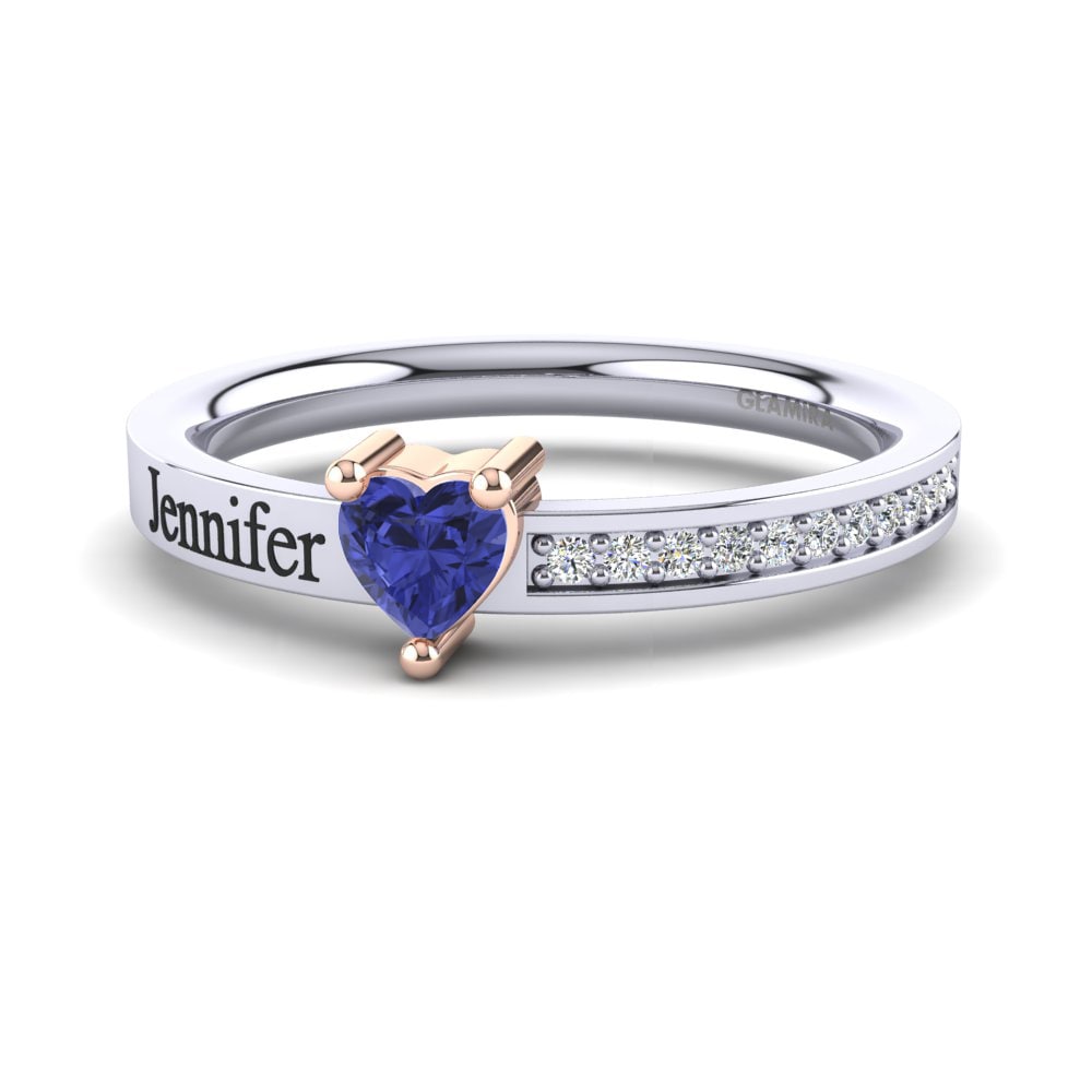 14ct White & Rose Gold Tanzanite Ring Quanika