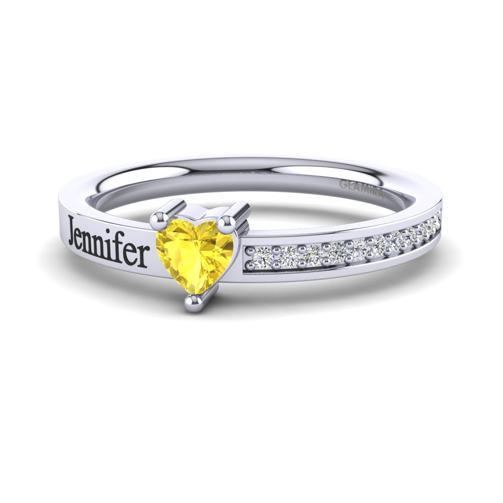 Heart Yellow Sapphire Ring Quanika